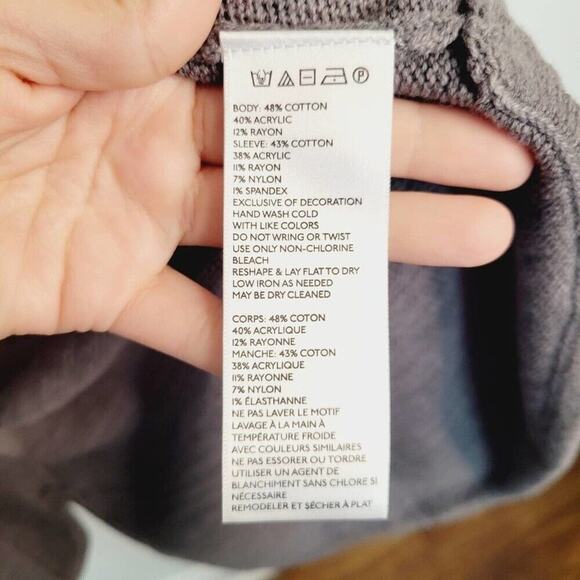 Silence & Noise Womens X-Small Grey Duster Cardigan Sweater Faux Leather Details - Picture 4 of 8